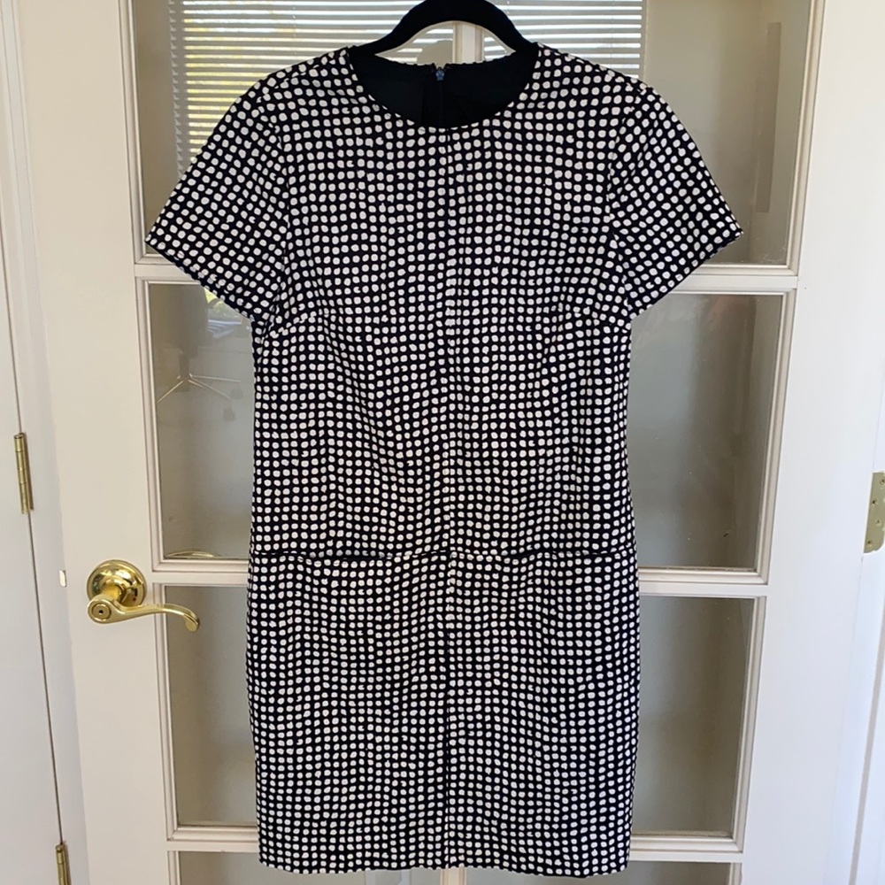 CARLISLE Black and White Polkadot Shift Dress